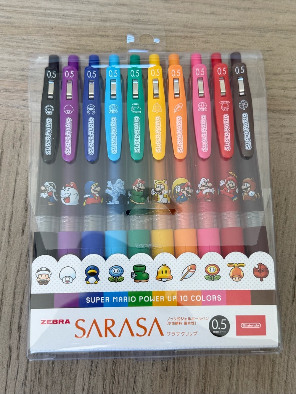 Super Mario Power Up SARASA Gel Pen 10 .5mm Nintendo Store Tokyo EXCLUSIVE NEW